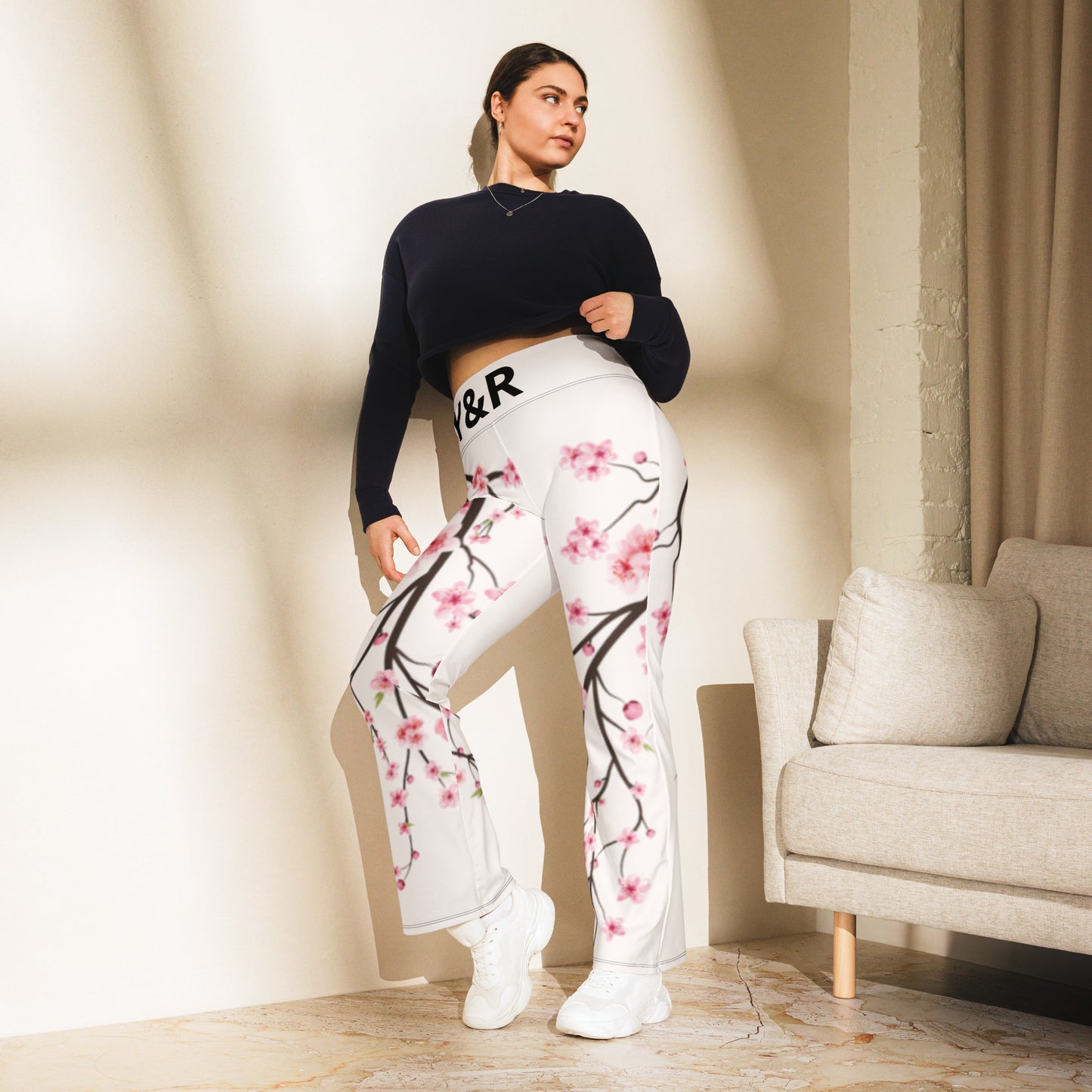 Y&R Cherry Blossom Flare leggings